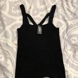 Express black tank with cute straps